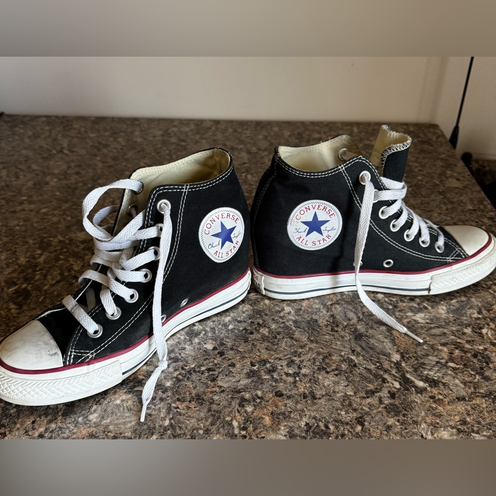 Converse Black and White Hidden Wedge High-Tops